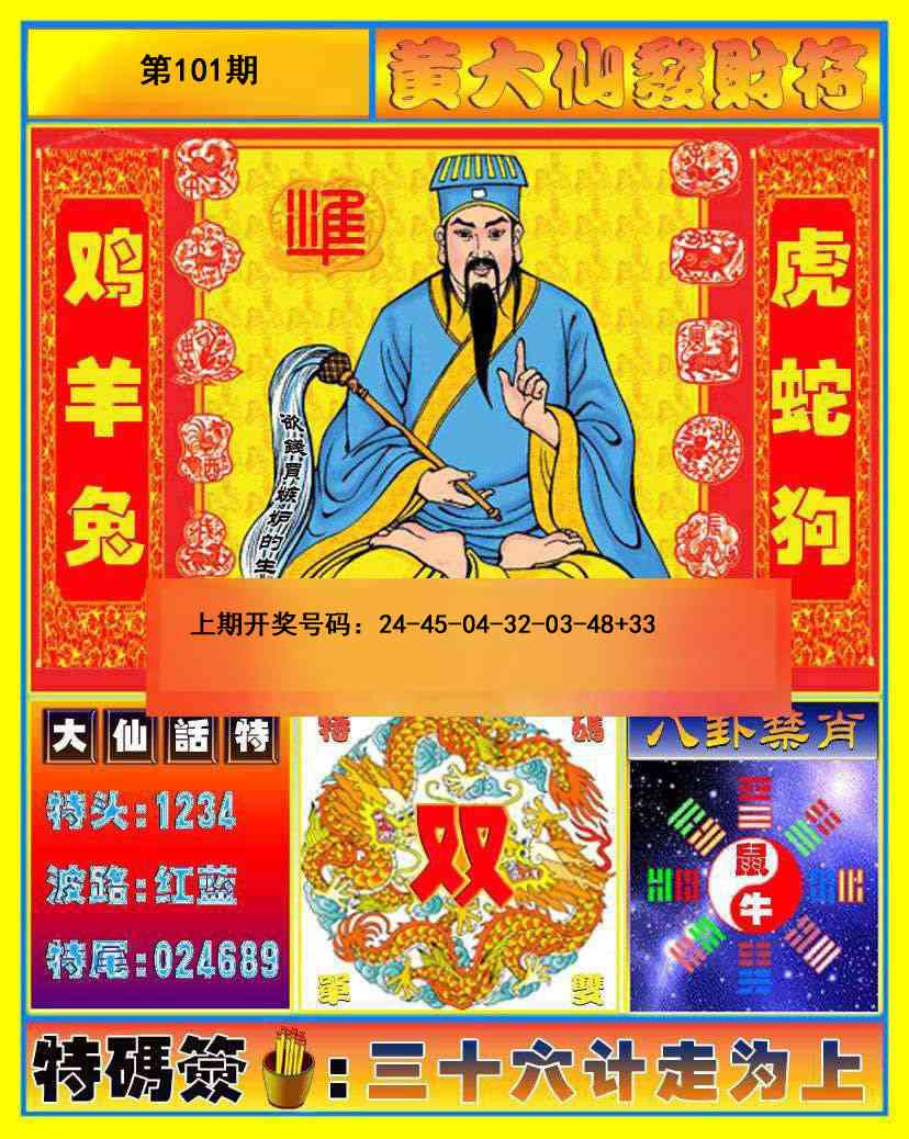 101期黄大仙发财符[图]